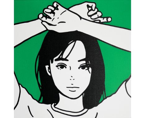 KYNE (Japanese 1988-), 'Untitled', 2020, silkscreen in colours printed on canvas, signed, dated, and numbered in black ink to