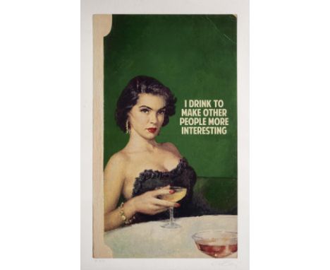 Connor Brothers (British Duo), 'I Drink To Make Other People More Interesting', 2021, giclee with silkscreen varnish on wove 