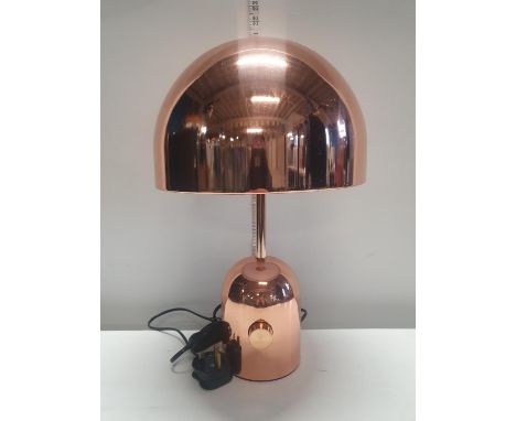 A contemporary copper style lamp (untested). H 48cm shipping unavailable 