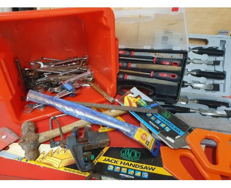 A box of assorted tools including files and chisels,  shipping unavailable