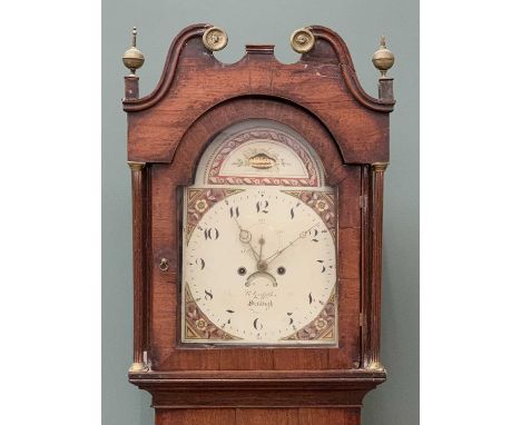 LONGCASE CLOCK, eight day movement by R Griffiths, Denbigh, with twin weights and pendulum, 224cms H, 55cms W, 28cms D