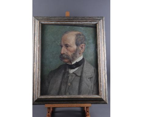 Agnes Clara Tatham: oil on canvas, portrait,  thought to be Elsie Gledstanes' father, 19 1/2" x 15 1/2", in gilt frameConditi