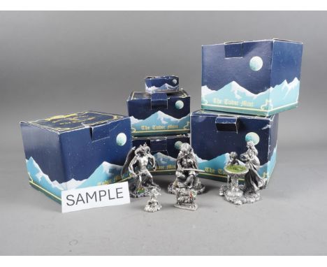 A quantity of Tudor Mint "Myth and Magic" models and figures, including "The Triumphant Wizard"