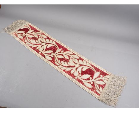 An 18th century Spanish table runner with "silver threads", 7" x 30" (ex William H Stokes)
