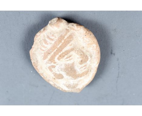 A classical terracotta portrait "medal", 1 1/2" dia