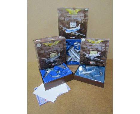 Three boxed Corgi Aviation Archive diecast models- Douglas DC3, Douglas C-47A and Vickers Viscount 700