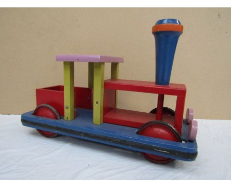 A wooden model train 