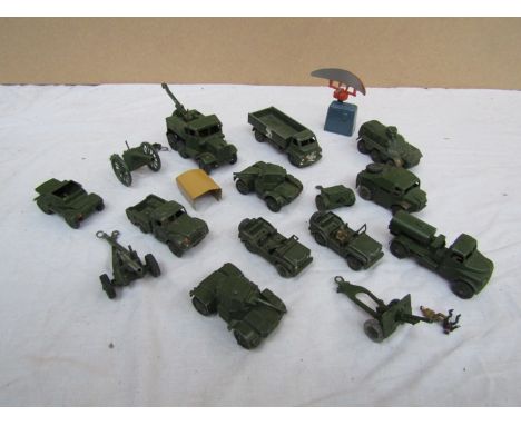 A selection of Dinky diecast army vehicles 