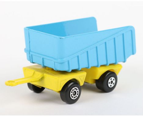 Matchbox Lesney Superfast Boxed Model, England: MB- MB-50 Articulated Truck Trailer, Blue trailer WITHOUT labels, light yello