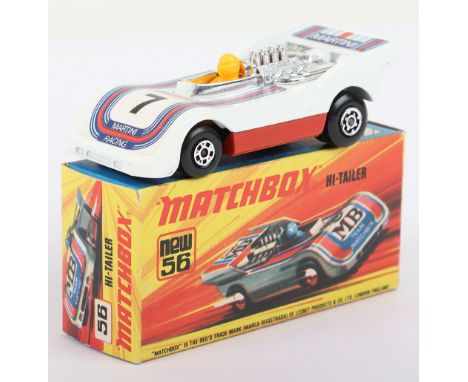Matchbox Lesney Superfast Boxed Model, England: MB-56 Hi-Tailer with rare MARTINI 7 &amp; DUNLOP labels, DARK ORANGE-YELLOW d