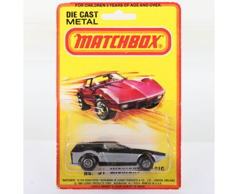 Matchbox Lesney Superfast Blisterpack Model: MB-51 Midnight Magic based on MB-53 Tanzara, BLACK body and Silver prints, Chrom