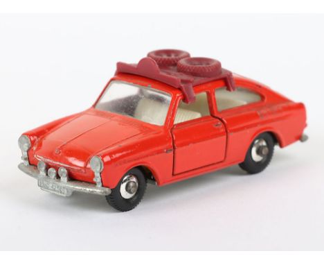 Matchbox Lesney Regular Wheel Boxed Model, England: MB-67 Volkswagen 1600TL with Red body &amp; scarce ROOF RACK issued late 