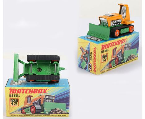 Matchbox Lesney Superfast Boxed Model, England: MB-12 Big Bull with 1st issue model and 1st issue I box, Green blade WITHOUT 
