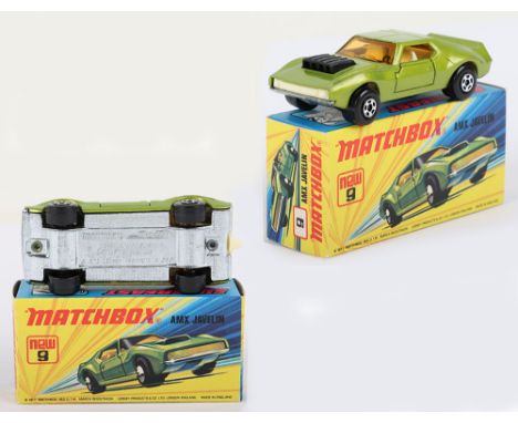 Matchbox Lesney Superfast Boxed Model, England: MB-9 AMX Javelin with scarce WHITE interior as opposed to usual Light Yellow 