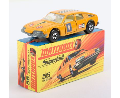 Matchbox Lesney Superfast Boxed Model, England: MB-56 BMC 100 Pininfarina with ORANGE body and G3 RACING SET labels, Ivory in