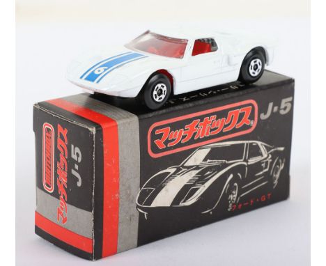 Matchbox Lesney Superfast Boxed Model, England: MB-41 Ford GT with White body and WIDE 5-Spoke wheels as opposed to Thin whee