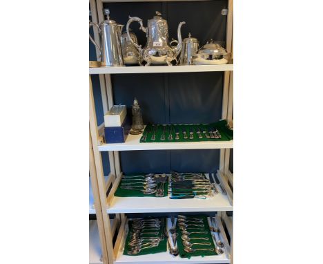 Collection of silver plate and E.P Wares; Collection of Mappin &amp; Webb cutlery/ flatwares- comes with some boxes and sleev