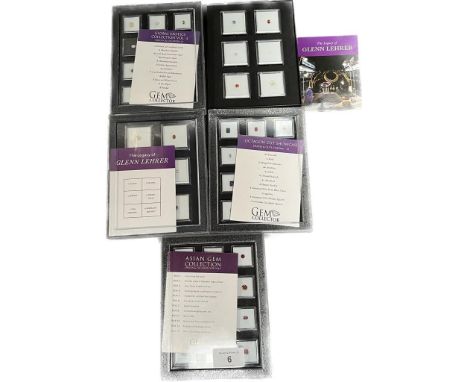Five cases of mixed precious stones; Fire Opals, Emerald, Ruby, Amethyst, Sapphire and many other stones. 