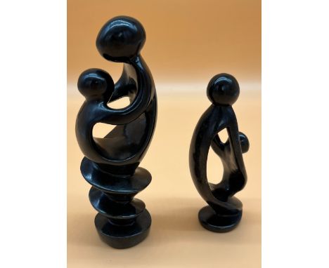 Two soap stone carving sculptures. One signed R.C.M WADINI. [20.5CM HIGH] 