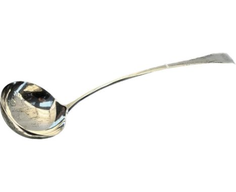 Large Georgian London silver ladle. [36cm in length] [185grams] 