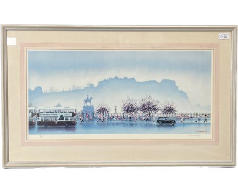 Limited edition print depicting Princess street Edinburgh, after Julie Ramsay- signed in pencil by herself. Limited 310/850. 