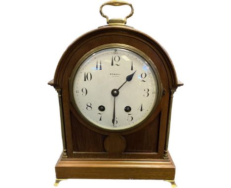 Antique mahogany cased mantel clock- Edward of Glasgow. French clock Movement. Comes with key and pendulum. 