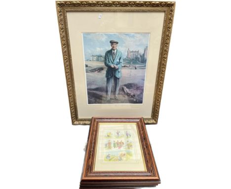 Four various Golf prints; Large framed print of 'Willie Auchterlonie. The Royal &amp; Ancient Golf Club of St Andrews' togeth