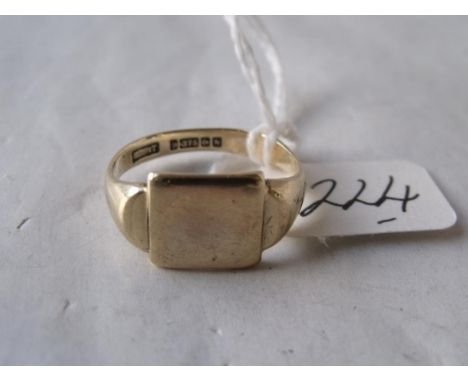 A gents 9ct signet ring 4.1g  approx size 'R'        