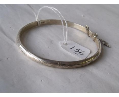 Slim silver hinged bangle 6.8g      