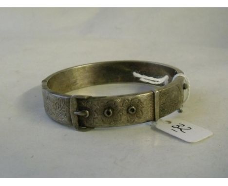 Silver buckle bangle 20g      