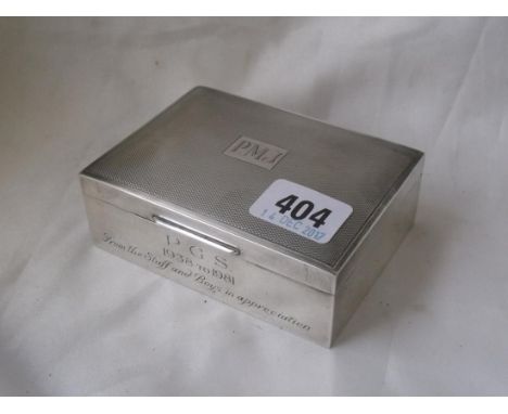 Engine turned cigarette box 4.5” wide  Birm mod         