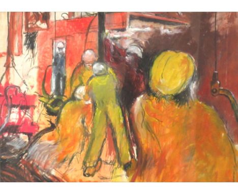 Len Tabner (b.1946),'Collecting up the...testing tubes',signed in pencil and dated '11pm Monday 25 Jan 85',mixed media,48 x 7
