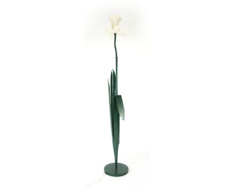 A 1980's 'Daffodil' standard lamp with an adjustable shade by Mike Bliss CONDITION REPORT: Working order not guaranteed, shad