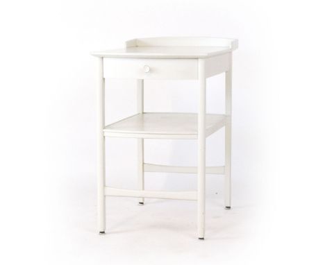 A Scandinavian cream painted bedside cabinet with a single drawer and open shelf, w. 39 cm 
