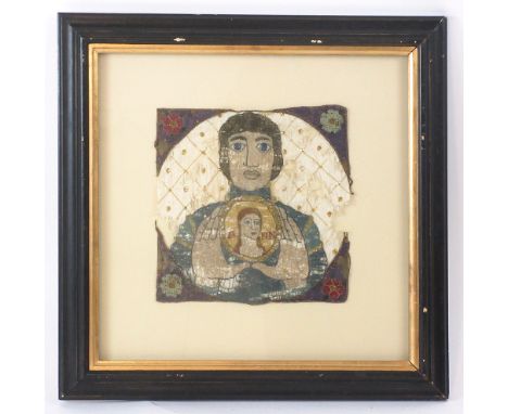 Karina Thompson (contemporary),'Two Brothers',signed in pencil and dated 1992,embroidery,33 x 66 cm,together with a set of si