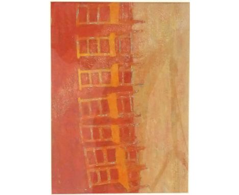 (?)Marie Acton,a study of seven chairs,signed,mixed media,26 x 37 cm
