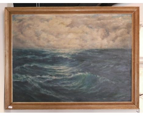 A framed oil on board, depicting seascape 