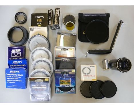 A 105mm PL-CIR filter by Lee filters, Minolta close up lenses 35mm No.s 1 &amp; 2 together with a selection of filters, adapt