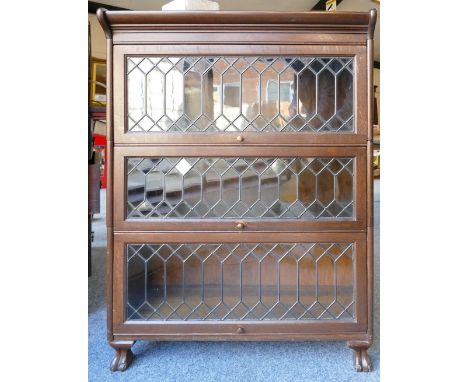 A 3-height globe wernicker style bookcase
