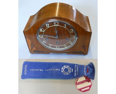 Westminster chime inlaid mantel clock, together with Swatch Crystal Surprise (1994) (2)