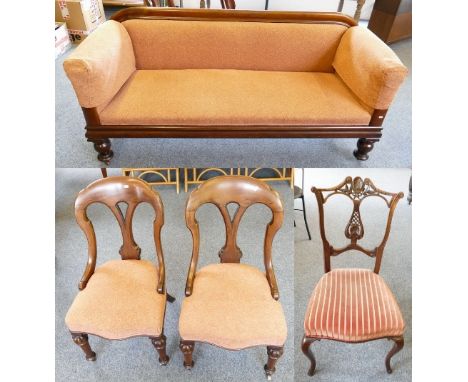 A Victorian sofa, together with a pair of dining chairs (3)
***AMENDED DESCRIPTION***