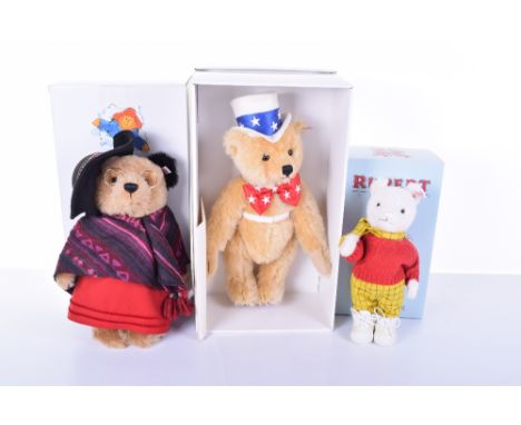 Three Steiff boxed Limited Edition Bears, The First American Teddy, blond 38cm, No.7248 for the year 2003, Classic Rupert Bea