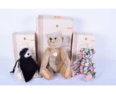 Three Steiff boxed Limited Edition bears, Teddy bear 1907, blond 45cm, 930/1907, creases/dents to box, Teddy bear Margarete 3