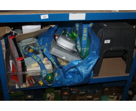 A QUANTITY OF ASSORTED TOOLS, TAPE ETC.