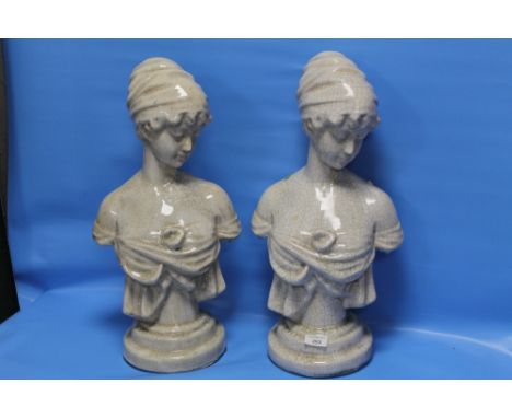 A PAIR OF CERAMIC BUSTS