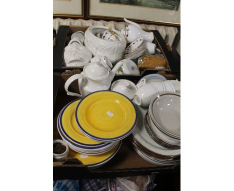 TWO TRAYS OF ASSORTED CHINA TO INCLUDE ROYAL WORCESTER ETC.
