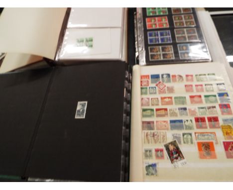 Two albums of Swedish first day covers, and album of Swedish stamps and album of European stamps
