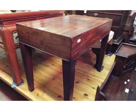 A Victorian mahogany child's bath with ceramic liner