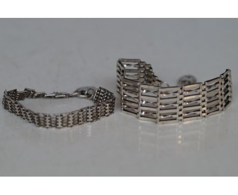 2x Silver gate bracelet's