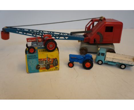 Dinky 66 Massey/Ferguson Tractor Corgi E.RF Fordson Tractor and Tin Plate Crane